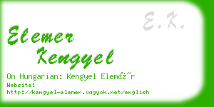 elemer kengyel business card